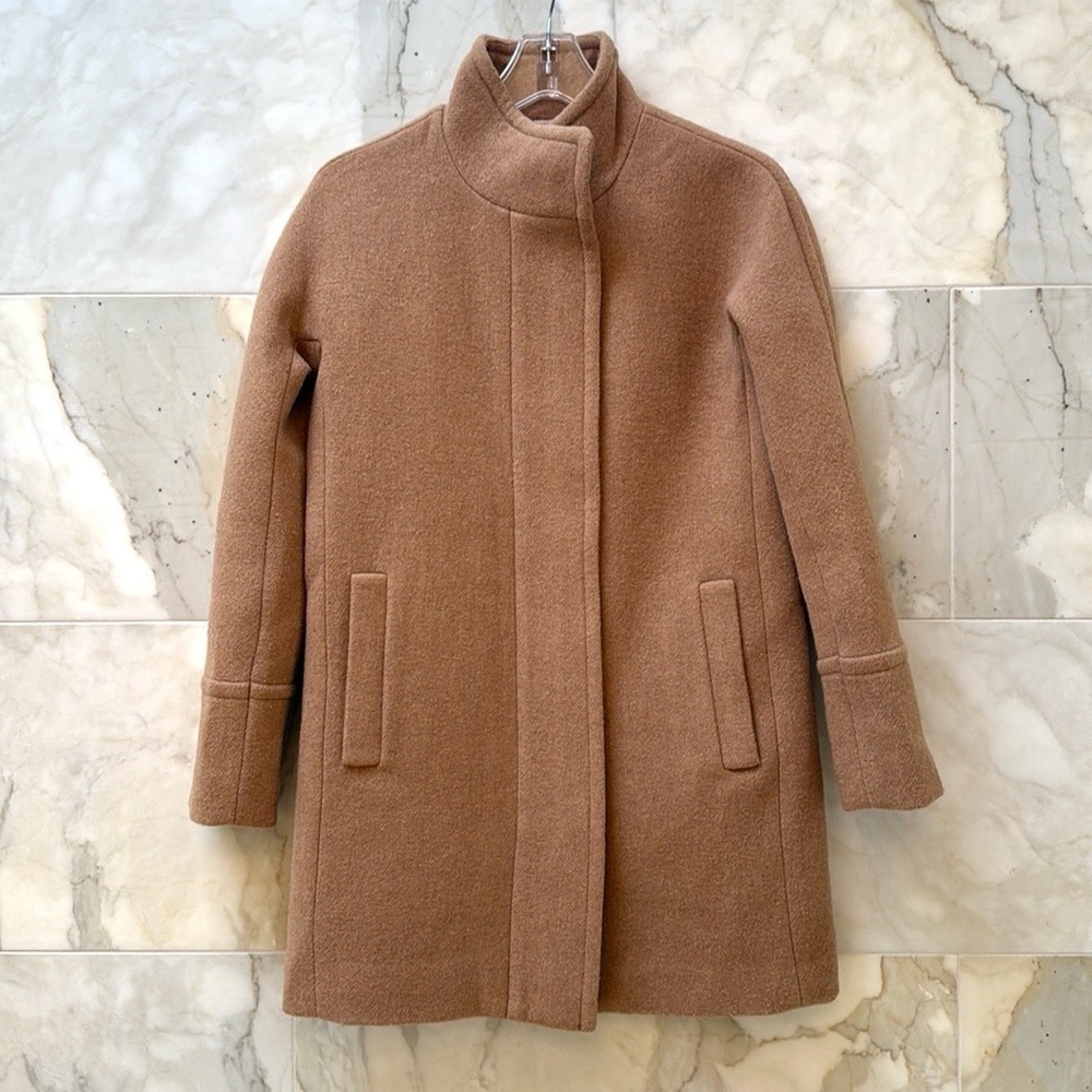 Elegant Camel Wool Blend Coat for Women